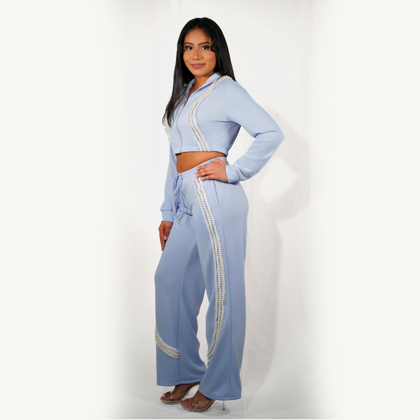 Sky Essentials Pant Set Blue