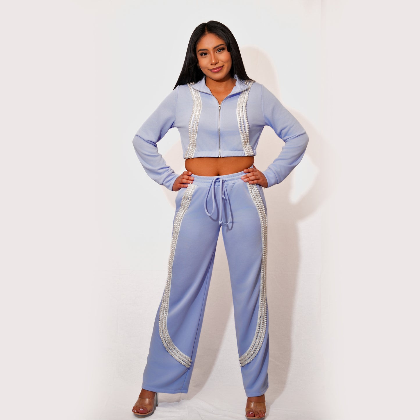 Sky Essentials Pant Set Blue