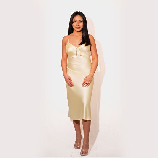 Bebe Satin Midi Dress